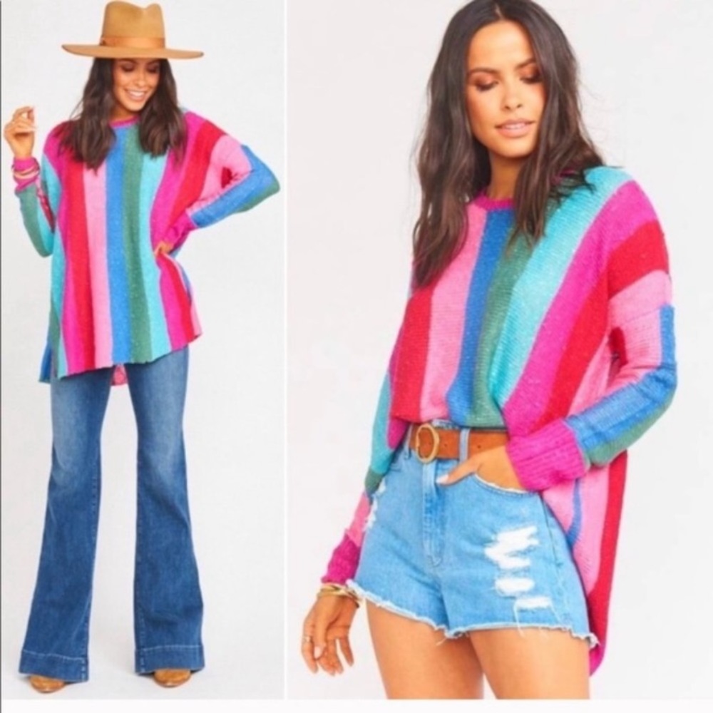 Show Me Your Mumu Bonfire Sweater Madly Stripe Knit Sweater Size Small